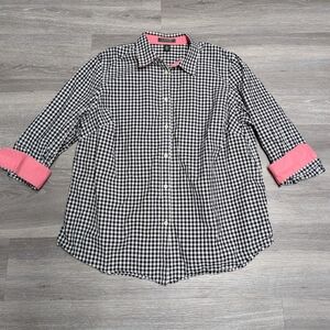 Ralph Lauren Gingham Shirt Pink Flip Cuff Size 1X Button Up